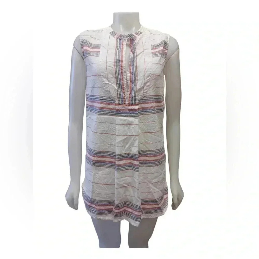 J. Crew Linen Cotton Blend Striped Dress Size XS